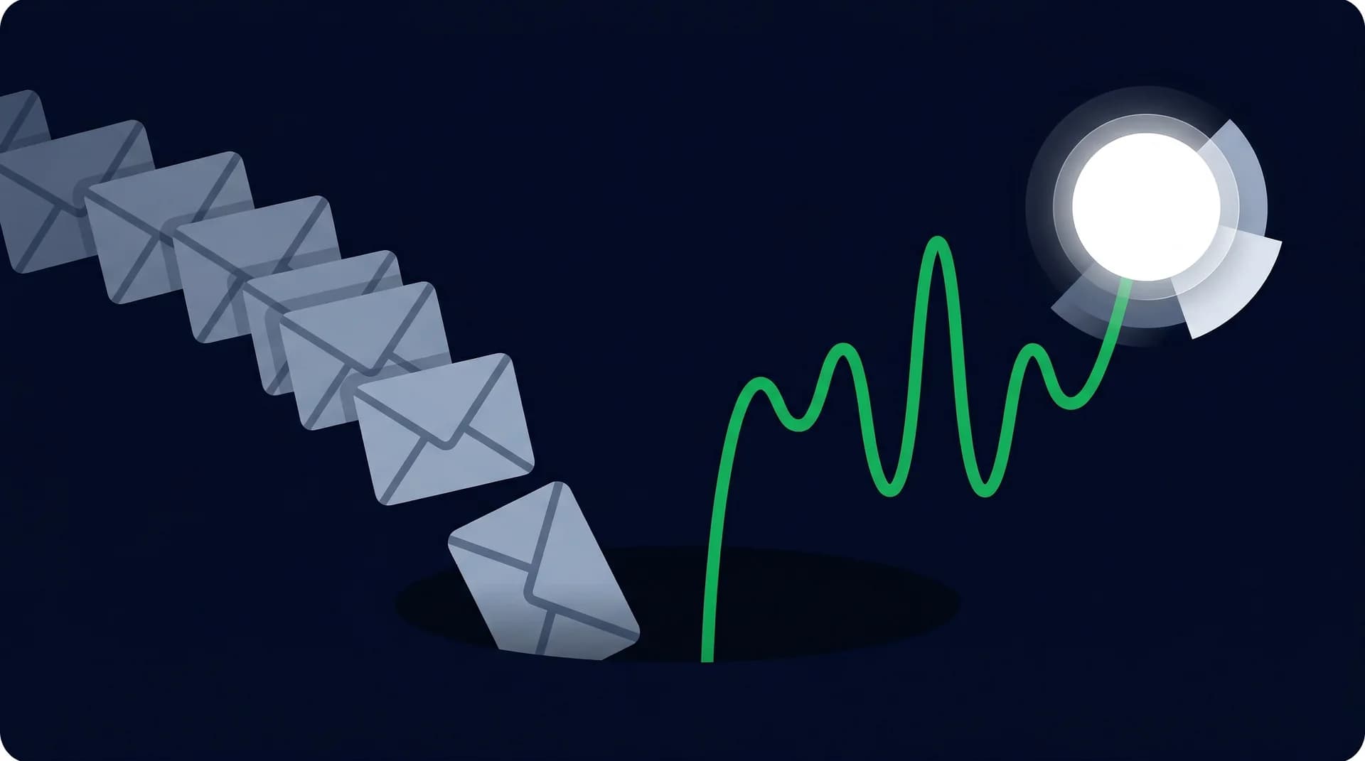 Comparison of ineffective email chasing versus effective AI voice calls for B2B collections